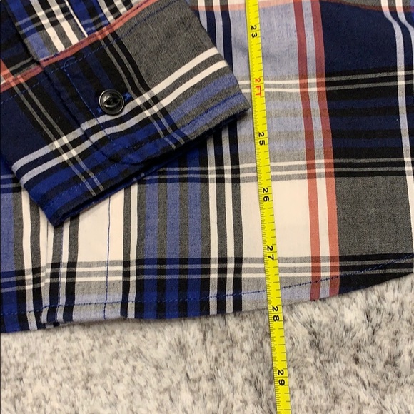 Levi Strauss Blue Plaid Button Up - Picture 3 of 6